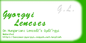 gyorgyi lencses business card